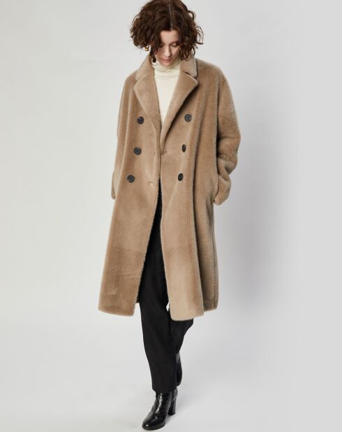 Manteau en Fausse Fourrure Mimi taupe