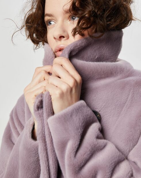 Manteau en Fausse Fourrure Eloise lilas