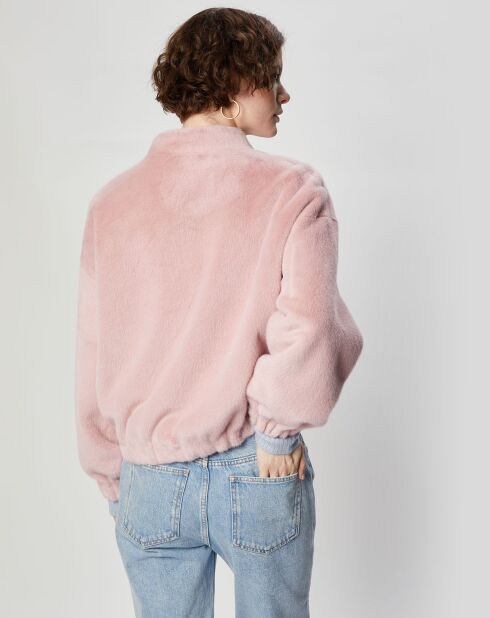 Blouson en Fausse Fourrure Comma rose