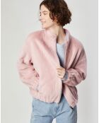 Blouson en Fausse Fourrure Comma rose