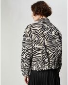 Blouson en Fausse Fourrure Comma zèbre blanc/noir