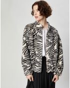 Blouson en Fausse Fourrure Comma zèbre blanc/noir