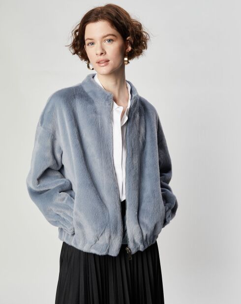 Blouson en Fausse Fourrure Comma bleu