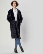 Manteau en Fausse Fourrure Eliza marine