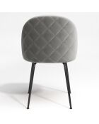 2 Chaises Ella Velours gris clair - 54x50x77.5 cm