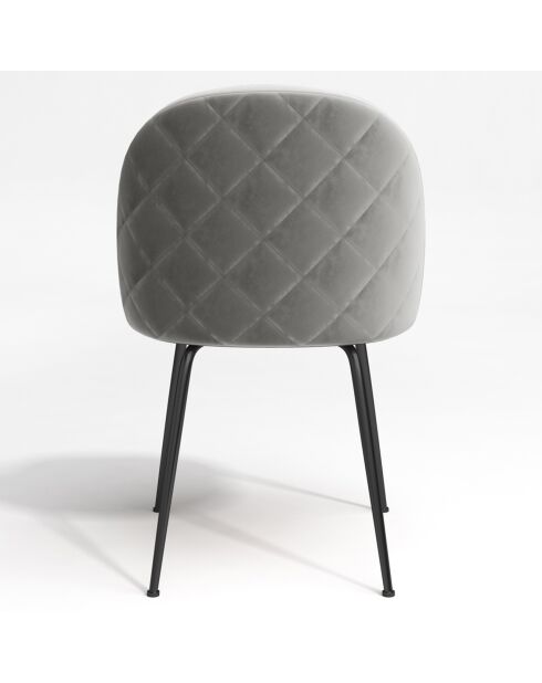 2 Chaises Ella Velours gris clair - 54x50x77.5 cm