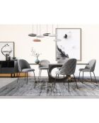 2 Chaises Ella Velours gris clair - 54x50x77.5 cm
