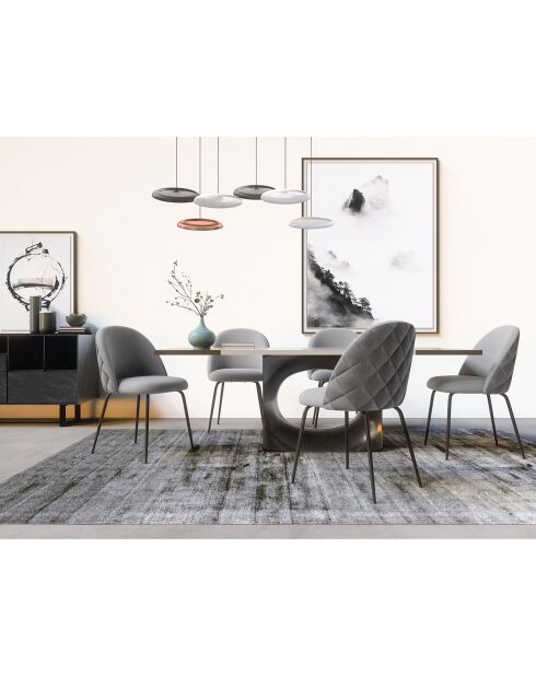 2 Chaises Ella Velours gris clair - 54x50x77.5 cm