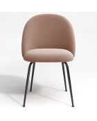 2 Chaises Ella Velours rose vintage - 54x50x77.5 cm