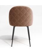 2 Chaises Ella Velours rose vintage - 54x50x77.5 cm