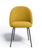 2 Chaises Ella Tissu Tramé effet velours moutarde - 54x50x77.5 cm