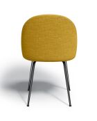 2 Chaises Ella Tissu Tramé effet velours moutarde - 54x50x77.5 cm