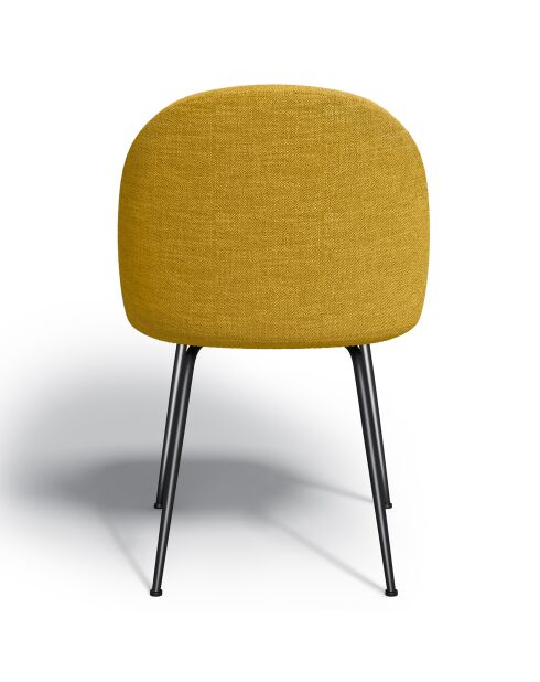 2 Chaises Ella Tissu Tramé effet velours moutarde - 54x50x77.5 cm