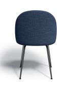 2 Chaises Ella Tissu Tramé effet velours bleu - 54x50x77.5 cm