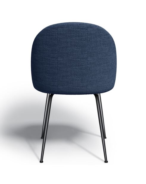 2 Chaises Ella Tissu Tramé effet velours bleu - 54x50x77.5 cm