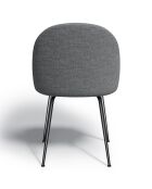 2 Chaises Ella Tissu Tramé effet velours gris - 54x50x77.5 cm