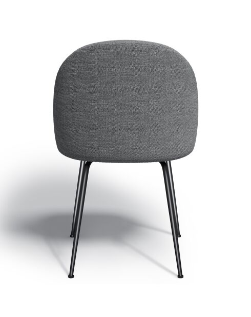 2 Chaises Ella Tissu Tramé effet velours gris - 54x50x77.5 cm