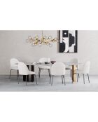 2 Chaises Ella Bouclette blanc - 54x50x77.5 cm