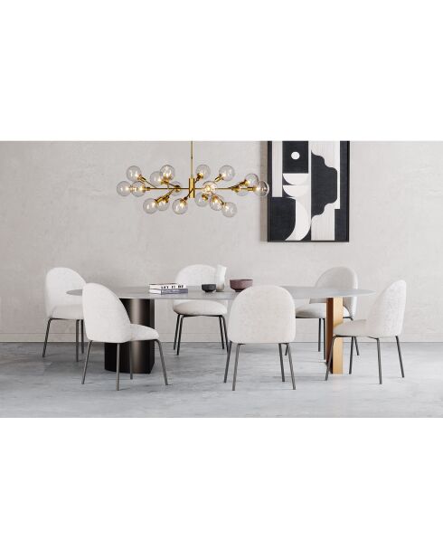 2 Chaises Ella Bouclette blanc - 54x50x77.5 cm