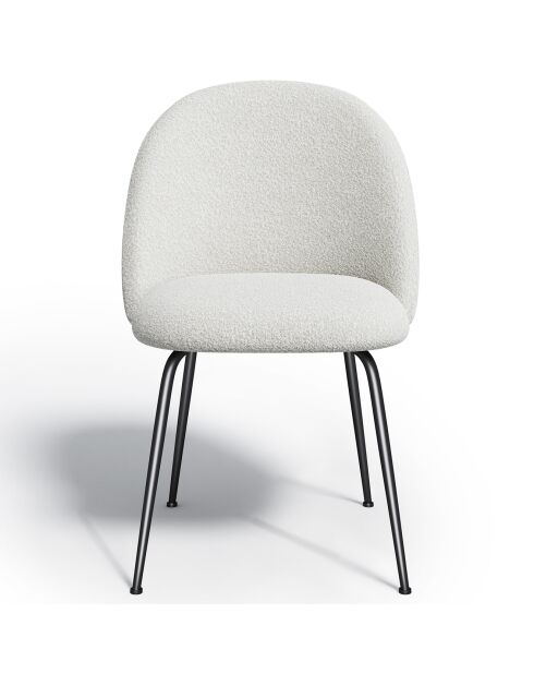 2 Chaises Ella Bouclette blanc - 54x50x77.5 cm