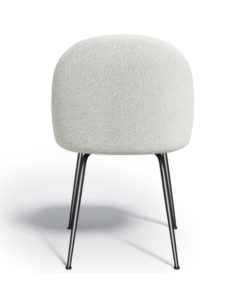 2 Chaises Ella Bouclette blanc - 54x50x77.5 cm