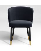 2 Chaises Nils Velours bleu saphir - 62x55.5x79.5 cm