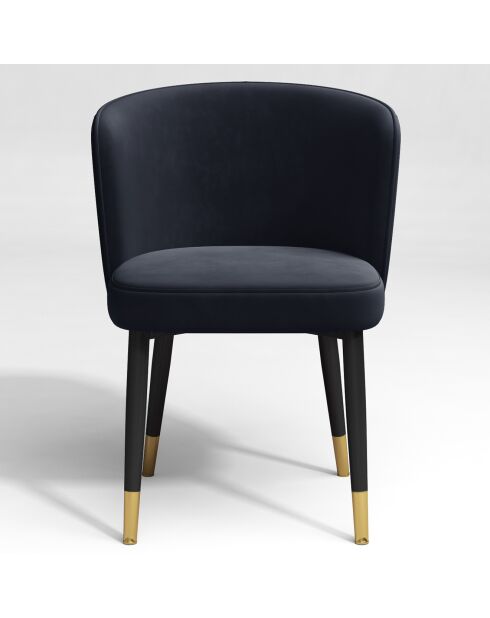 2 Chaises Nils Velours bleu saphir - 62x55.5x79.5 cm