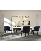 2 Chaises Nils Velours bleu saphir - 62x55.5x79.5 cm