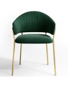2 Chaises Hanna Velours vert sapin - 56x54.5x80 cm