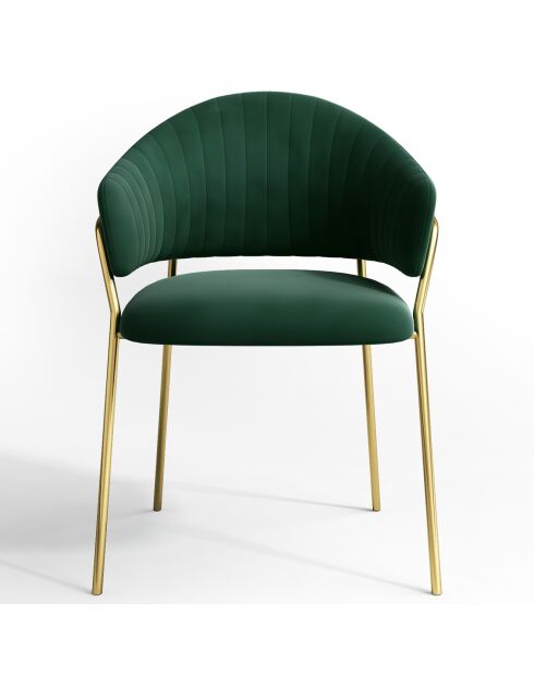 2 Chaises Hanna Velours vert sapin - 56x54.5x80 cm