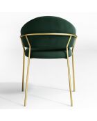 2 Chaises Hanna Velours vert sapin - 56x54.5x80 cm