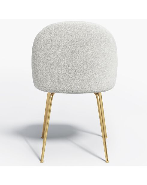 2 Chaises Ella Bouclette blanc - 54x50x77.5 cm