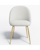 2 Chaises Ella Bouclette blanc - 54x50x77.5 cm