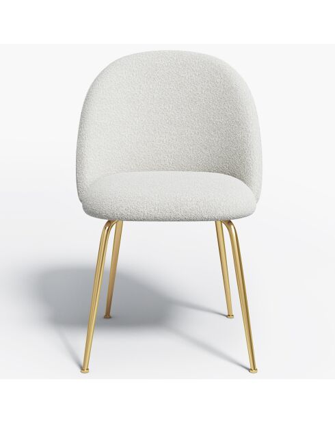 2 Chaises Ella Bouclette blanc - 54x50x77.5 cm