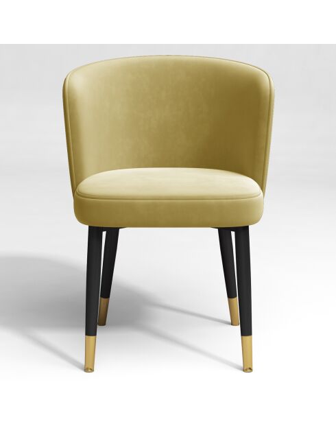 2 Chaises Nils Velours moutarde - 62x55.5x79.5 cm