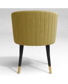 2 Chaises Nils Velours moutarde - 62x55.5x79.5 cm