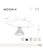 Table extensible Moon Céramique dorée - 120x120x76 cm