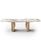 Table extensible Camélia Céramique dorée - 160x90x76 cm