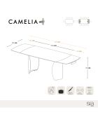 Table extensible Camélia Céramique dorée - 160x90x76 cm