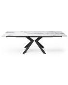 Table extensible Cassia Céramique effet Marbre blanc/noir - 160x90x76 cm