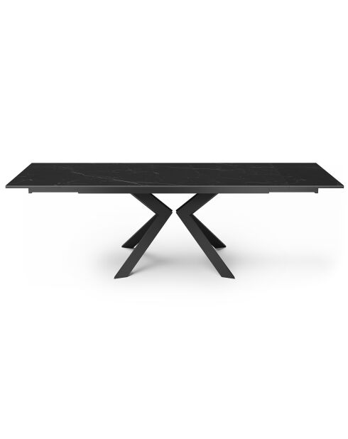 Cassia Ausziehtisch aus schwarzer Keramik mit Marmoreffekt - 160/200/240x90x76 cm