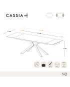 Table extensible Cassia Céramique effet Marbre noire - 160/200/240x90x76 cm