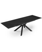 Table extensible Cassia Céramique effet Marbre noire - 160/200/240x90x76 cm