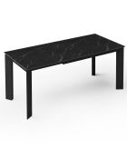 Table extensible Arum Céramique effet Marbre noire - 120x80x76 cm