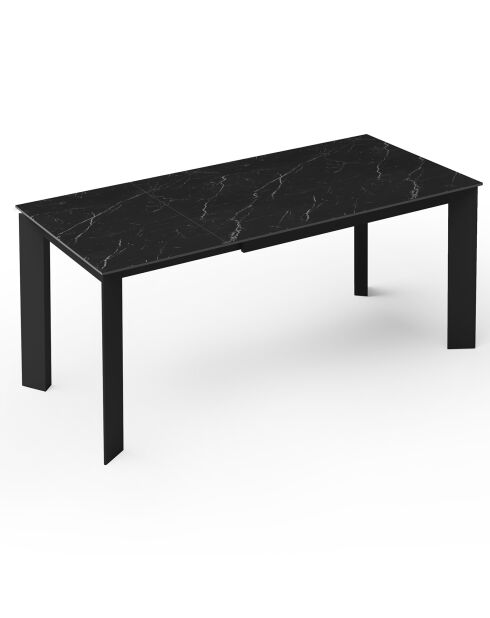 Table extensible Arum Céramique effet Marbre noire - 120x80x76 cm