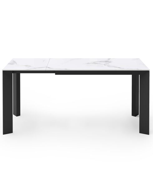 Table extensible Arum Céramique effet Marbre blanc/noir - 120x80x76 cm
