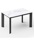 Table extensible Arum Céramique effet Marbre blanc/noir - 120x80x76 cm