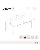 Table extensible Arum Céramique effet Marbre blanc/noir - 120x80x76 cm