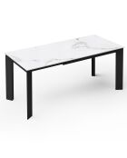 Table extensible Arum Céramique effet Marbre blanc/noir - 120x80x76 cm