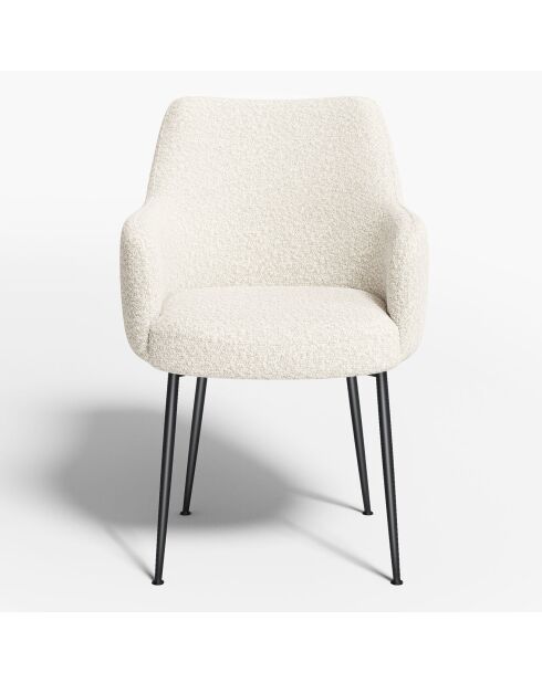 2 Petits Fauteuils Rakel Bouclette blancs - 66x65x82 cm